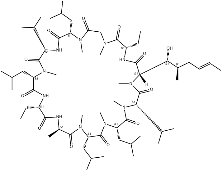 Cyclosporin A, 1-[(2S)-2-aminobutanoic acid]- Struktur