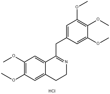 Isoquinoline, 3,4-dihydro-6,7-dimethoxy-1-[(3,4,5-trimethoxyphenyl)methyl]-, hydrochloride (1:1) Struktur