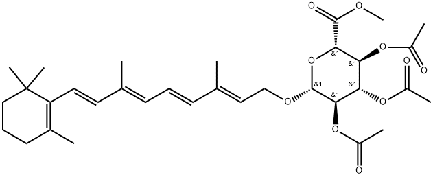 Methyl (1-O-retinyl-2,3,4-triacetyl-beta-D-glucopyran)uronate Struktur