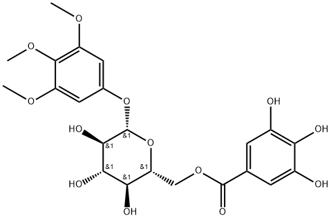 3,4,5-Trimethoxyphenyl-(6-O-galloyl)-O-beta-D-glucopyranoside Struktur