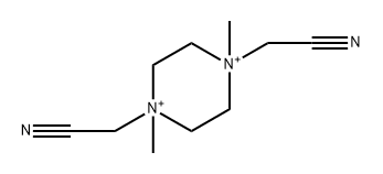 2-[4-(cyanomethyl)-1,4-dimethylpiperazine-1,4-diium-1-yl]acetonitrile Struktur