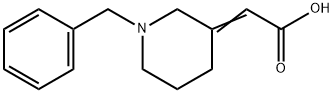 (E)-2-(1-benzylpiperidin-3-ylidene)acetic acid Struktur