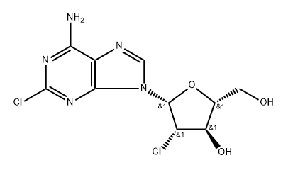 2-Chloro-9-(2-chloro-2-deoxy-β-D-arabinofuranosyl)purin-6-amine Struktur