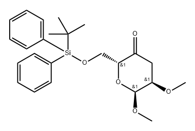 .alpha.-D-erythro-Hexopyranosid-4-ulose, methyl 3-deoxy-6-O-(1,1-dimethylethyl)diphenylsilyl-2-O-methyl- Struktur