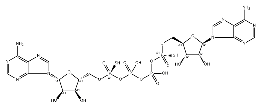 P(1),P(4)-bis(5'-adenosyl)-1,4-dithiotetraphosphate Struktur