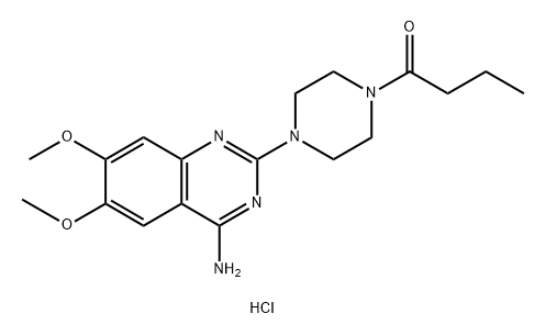 1-(4-(4-Amino-6,7-dimethoxyquinazolin-2-yl)piperazin-1-yl)butan-1-one hydrochloride Struktur