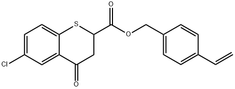 6-chloro-3,4-dihydro-4-oxo--2H-1-benzothiopyran-2-carboxylic acid (4-ethenylphenyl)methyl ester Struktur