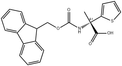 (S)-2-((((9H-fluoren-9-yl)methoxy)carbonyl)amino)-2-(thiophen-2-yl)propanoicacid Struktur