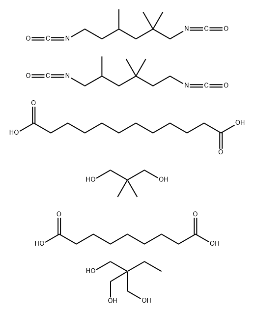 Dodecanedioic acid, polymer with 1,6-diisocyanato-2,2,4-trimethylhexane, 1,6-diisocyanato-2,4,4-trimethylhexane, 2,2-dimethyl-1,3-propanediol, 2-ethyl-2-(hydroxymethyl)-1,3-propanediol and nonanedioic acid Struktur