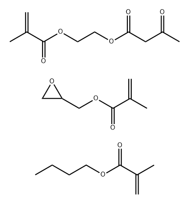 Butanoic acid, 3-oxo-, 2-(2-methyl-1-oxo-2-propenyl)oxyethyl ester, polymer with butyl 2-methyl-2-propenoate and oxiranylmethyl 2-methyl-2-propenoate Struktur