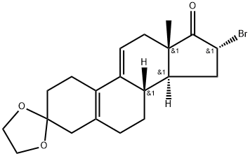 Estra-5(10),9(11)-diene-3,17-dione, 16-bromo-, cyclic 3-(1,2-ethanediyl acetal), (16α)- Struktur