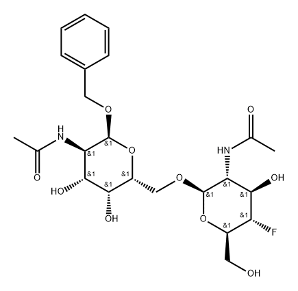 benzyl 2-acetamido-6-O-(2-acetamido-2,4-dideoxy-4-fluoroglucopyranosyl)-2-deoxygalactopyranoside Struktur