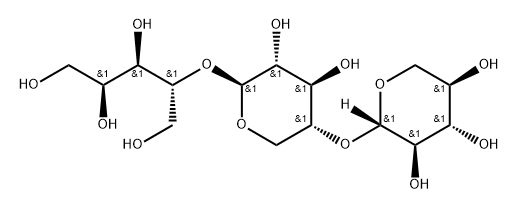 O-beta-D-Xylopyranosyl-(1-4)-O-beta-D-xylopyranosyl-(1-4)-D-xylitol Struktur