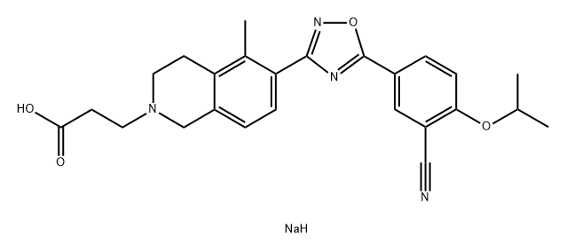 2(1H)-Isoquinolinepropanoic acid,6-[5-[3-cyano-4-(1-Methylethoxy)phenyl]-1,2,4-oxadiazol-3-yl]-3,4-dihydro-5-Methyl-,sodiuM salt(1:1) Struktur