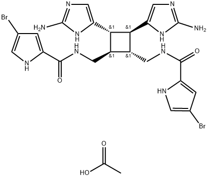 1H-Pyrrole-2-carboxamide, N,N'-[[3,4-bis(2-amino-1H-imidazol-4-yl)-1,2-cyclobutanediyl]bis(methylene)]bis[4-bromo-, [1R-(1α,2β,3α,4β)]-, diacetate (9CI)