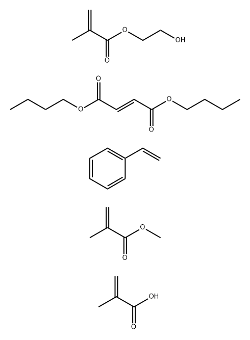 2-Butenedioic acid (2E)-, dibutyl ester, polymer with ethenylbenzene, 2-hydroxyethyl 2-methyl-2-propenoate, methyl 2-methyl-2-propenoate and 2-methyl-2-propenoic acid Struktur