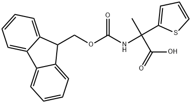 2-Thiopheneacetic acid, α-[[(9H-fluoren-9-ylmethoxy)carbonyl]amino]-α-methyl- Struktur