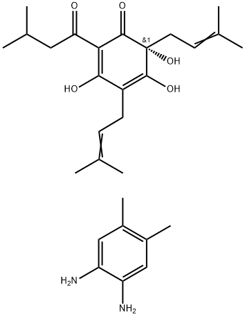 HuMulone, coMpd. with 4,5 - diMethyl - o - phenylenediaMine (6CI) Struktur