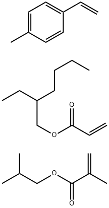 2-Propenoic acid, 2-methyl-, 2-methylpropyl ester, polymer with 1-ethenyl-4-methylbenzene and 2-ethylhexyl 2-propenoate Struktur