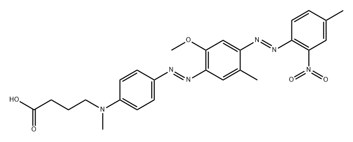 Butanoic acid, 4-[[4-[2-[2-methoxy-5-methyl-4-[2-(4-methyl-2-nitrophenyl)diazenyl]phenyl]diazenyl]phenyl]methylamino]- Struktur