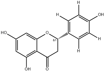 4H-1-Benzopyran-4-one, 2,3-dihydro-5,7-dihydroxy-2-(4-hydroxyphenyl-2,3,5,6-d4)-, (2S)- Struktur