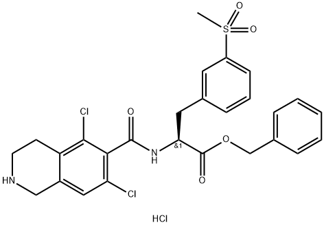 L-Phenylalanine, N-[(5,7-dichloro-1,2,3,4-tetrahydro-6-isoquinolinyl)carbonyl]-3-(methylsulfonyl)-, phenylmethyl ester, hydrochloride (1:1)