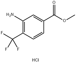 Benzoic acid, 3-amino-4-(trifluoromethyl)-, methyl ester, hydrochloride (1:1) Struktur