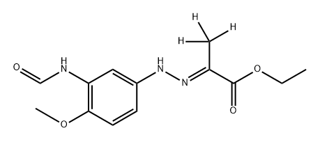 Propanoic-3,3,3-d3 acid, 2-[[3-(formylamino)-4-methoxyphenyl]hydrazono]-, ethyl ester (9CI)