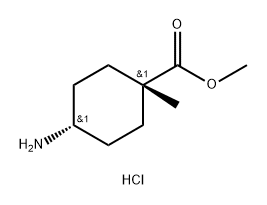 Cyclohexanecarboxylic acid, 4-amino-1-methyl-, methyl ester, hydrochloride (1:1), cis- Struktur