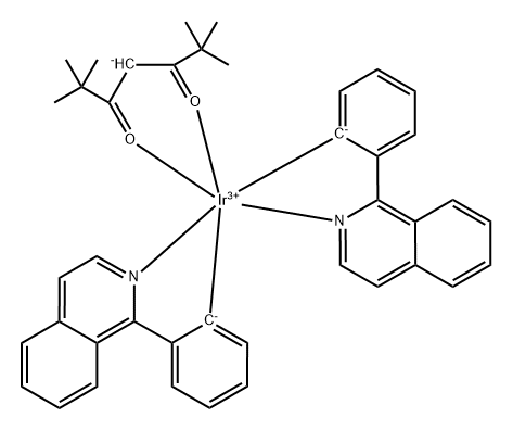 Bis(phenylisoquinoline)(2,2,6,6-tetramethylheptane-3,5-dionate)iridium(III) Struktur