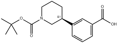 '(S)-3-(1-(tert-butoxycarbonyl)piperidin-3-yl)benzoic acid Struktur