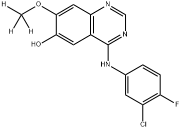 6-Quinazolinol, 4-[(3-chloro-4-fluorophenyl)amino]-7-(methoxy-d3)- Struktur