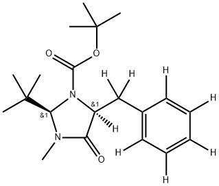 1-Imidazolidine-5-d-carboxylic acid, 2-(1,1-dimethylethyl)-3-methyl-4-oxo-5-(phenyl-d5-methyl-d2)-, 1,1-dimethylethyl ester, (2R-cis)- (9CI)