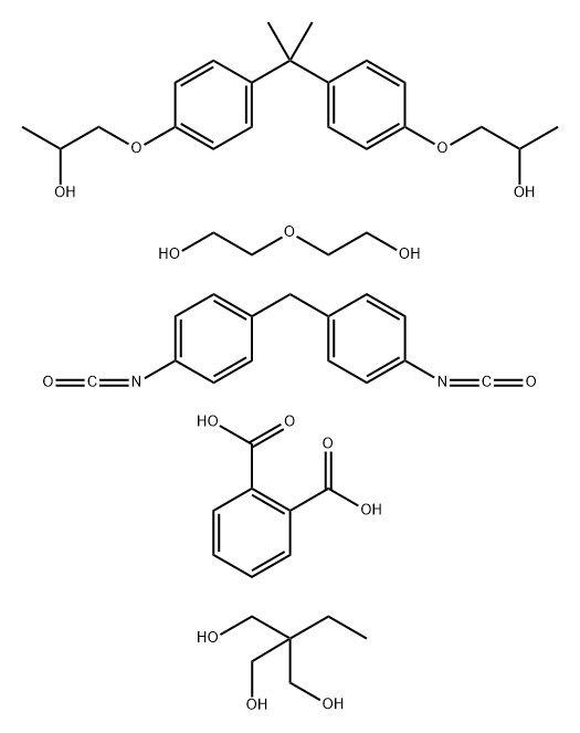 1,2-Benzenedicarboxylic acid, polymer with 2-ethyl-2-(hydroxymethyl)-1,3-propanediol, 1,1'-methylenebis[4-isocyanatobenzene], 1,1'-[(1-methylethylidene) bis(4,1-phenyleneoxy)]bis[2-propanol] and 2,2'-oxybis[ethanol] Struktur