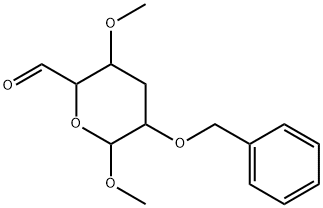 .alpha.-D-ribo-Hexodialdo-1,5-pyranoside, methyl 3-deoxy-4-O-methyl-2-O-(phenylmethyl)- Struktur