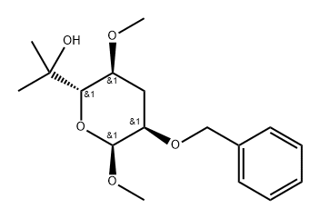 .alpha.-ribo-Heptopyranoside, methyl 3,7-dideoxy-6-C-methyl-4-O-methyl-2-O-(phenylmethyl)- Struktur