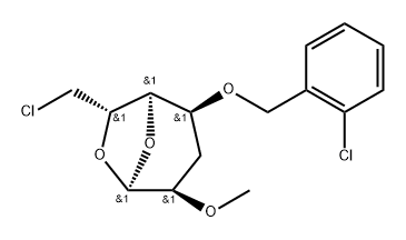 .alpha.-D-gulo-Heptopyranose, 1,6-anhydro-7-chloro-4-O-(2-chlorophenyl)methyl-3,7-dideoxy-2-O-methyl- Struktur