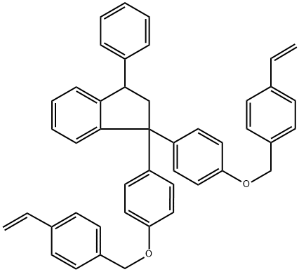 1,1-Bis[4-[(4-ethenylphenyl)methoxy]phenyl]-2,3-dihydro-3-phenyl-1H-indene Struktur