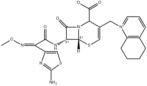 Quinolinium, 1-[[7-[[(2-amino-4-thiazolyl)(methoxyimino)acetyl]amino]-2-carboxy-8-oxo-5-thia-1-azabicyclo[4.2.0]oct-3-en-3-yl]methyl]-5,6,7,8-tetrahydro-, inner salt, [6R-[6α,7β(Z)]]- (9CI) Struktur