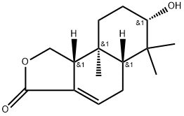 7β-Hydroxy-5,5aα,6,7,8,9,9a,9bα-octahydro-6,6,9aβ-trimethylnaphtho[1,2-c]furan-3(1H)-one Struktur