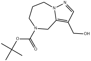 tert-butyl 3-(hydroxymethyl)-7,8-dihydro-4H-pyrazolo[1,5-a][1,4]diazepine-5(6H)-carboxylate Struktur