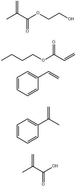 2-Propenoic acid, 2-methyl-, polymer with butyl 2-propenoate, ethenylbenzene, 2-hydroxyethyl 2-methyl-2-propenoate and (1-methylethenyl)benzene Struktur