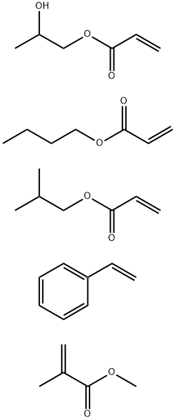 2-Propenoic acid, 2-methyl-, methyl ester, polymer with butyl 2-propenoate, ethenylbenzene, 2-hydroxypropyl 2-propenoate and 2-methylpropyl 2-propenoate Struktur