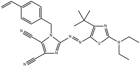 2-[2-[2-(diethylamino)-4-(1,1-dimethylethyl)-5-thiazolyl]diazenyl]-1-[(4-ethenylphenyl)methyl]- 1H-Imidazole-4,5-dicarbonitrile Struktur