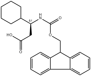 Cyclohexanepropanoic acid, β-[[(9H-fluoren-9-ylmethoxy)carbonyl]amino]-, (βS)- Struktur