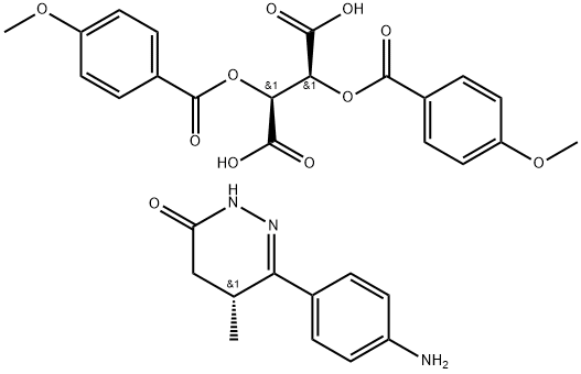 Butanedioic acid, 2,3-bis[(4-methoxybenzoyl)oxy]-, (2S,3S)-, compd. with (5R)-6-(4-aminophenyl)-4,5-dihydro-5-methyl-3(2H)-pyridazinone (1:1)