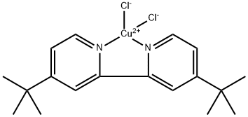 Copper, [4,4'-bis(1,1-dimethylethyl)-2,2'-bipyridine-κN1,κN1']dichloro-, (SP-4-2)- Struktur