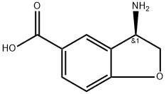 5-Benzofurancarboxylic acid, 3-amino-2,3-dihydro-, (3R)- Struktur