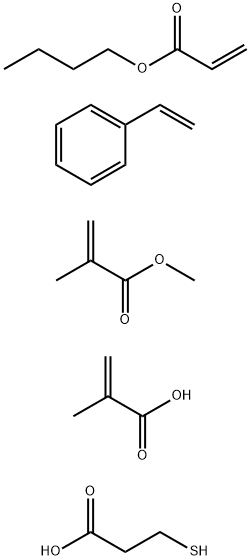 2-Propenoic acid, 2-methyl-, telomer with butyl 2-propenoate, ethenylbenzene, 3-mercaptopropanoic acid and methyl 2-methyl-2-propenoate Struktur