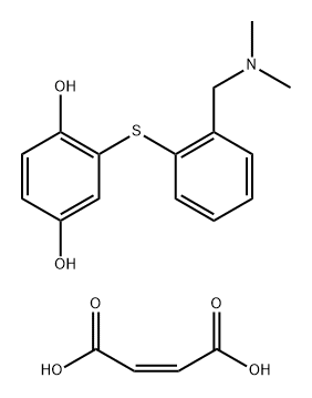 but-2-enedioic acid, 2-[2-(dimethylaminomethyl)phenyl]sulfanylbenzene- 1,4-diol Struktur